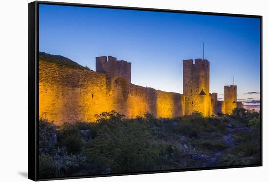 Sweden, Gotland Island, Visby, 12th century city wall, most complete medieval city wall-Walter Bibikow-Framed Stretched Canvas