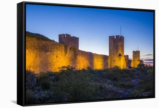 Sweden, Gotland Island, Visby, 12th century city wall, most complete medieval city wall-Walter Bibikow-Framed Stretched Canvas