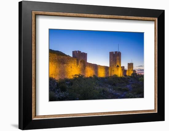 Sweden, Gotland Island, Visby, 12th century city wall, most complete medieval city wall-Walter Bibikow-Framed Photographic Print