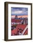 Sweden, Gotland Island, Visby, high angle city view, dusk-Walter Bibikow-Framed Photographic Print