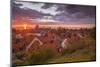 Sweden, Gotland Island, Visby, high angle city view, dusk-Walter Bibikow-Mounted Photographic Print