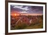 Sweden, Gotland Island, Visby, high angle city view, dusk-Walter Bibikow-Framed Photographic Print