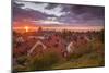 Sweden, Gotland Island, Visby, high angle city view, dusk-Walter Bibikow-Mounted Photographic Print