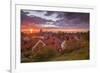 Sweden, Gotland Island, Visby, high angle city view, dusk-Walter Bibikow-Framed Photographic Print