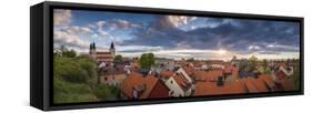 Sweden, Gotland Island, Visby, Visby Cathedral, 12th century, and the city skyline-Walter Bibikow-Framed Stretched Canvas