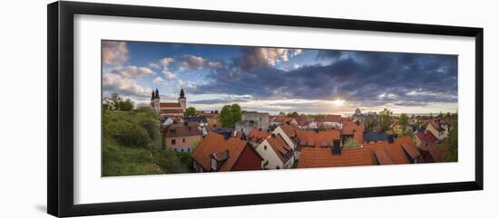 Sweden, Gotland Island, Visby, Visby Cathedral, 12th century, and the city skyline-Walter Bibikow-Framed Photographic Print