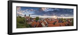 Sweden, Gotland Island, Visby, Visby Cathedral, 12th century, and the city skyline-Walter Bibikow-Framed Photographic Print