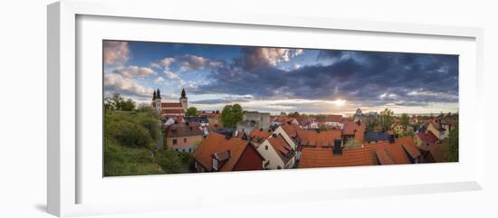 Sweden, Gotland Island, Visby, Visby Cathedral, 12th century, and the city skyline-Walter Bibikow-Framed Photographic Print