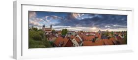 Sweden, Gotland Island, Visby, Visby Cathedral, 12th century, and the city skyline-Walter Bibikow-Framed Photographic Print