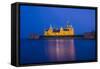 Sweden, Kalmar, Kalmar Slott castle, dusk-Walter Bibikow-Framed Stretched Canvas