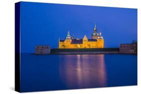 Sweden, Kalmar, Kalmar Slott castle, dusk-Walter Bibikow-Stretched Canvas