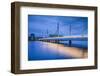 Sweden, Lake Vattern Area, Jonkoping, Munksjon Bay Bridge, dusk-Walter Bibikow-Framed Photographic Print