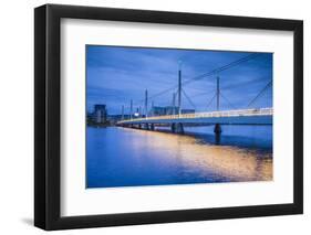 Sweden, Lake Vattern Area, Jonkoping, Munksjon Bay Bridge, dusk-Walter Bibikow-Framed Photographic Print