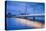 Sweden, Lake Vattern Area, Jonkoping, Munksjon Bay Bridge, dusk-Walter Bibikow-Stretched Canvas