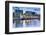 Sweden, Lake Vattern Area, Jonkoping, renovated harbor area along Munksjon Bay, dusk-Walter Bibikow-Framed Photographic Print