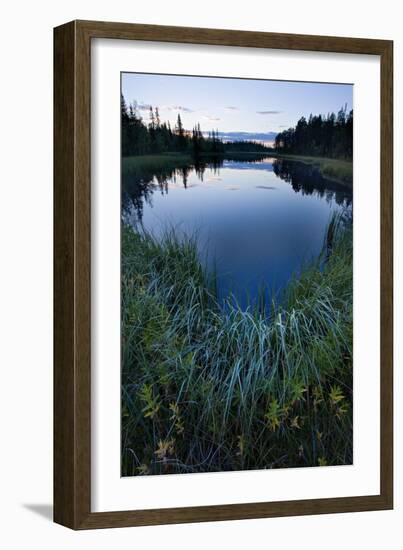 Sweden, Lapland, Lake, Shore, Landscape, Evening-Mood-Rainer Mirau-Framed Photographic Print