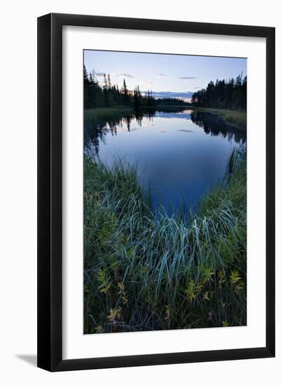 Sweden, Lapland, Lake, Shore, Landscape, Evening-Mood-Rainer Mirau-Framed Photographic Print