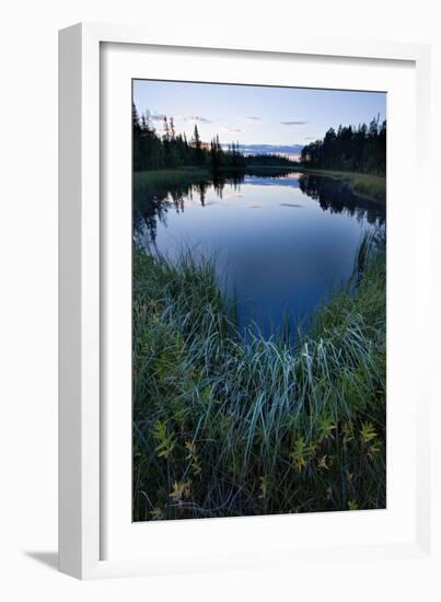 Sweden, Lapland, Lake, Shore, Landscape, Evening-Mood-Rainer Mirau-Framed Photographic Print