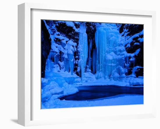 Sweden, Norrbotten, Abisko. Icefall in Abisko Canyon.-Fredrik Norrsell-Framed Photographic Print