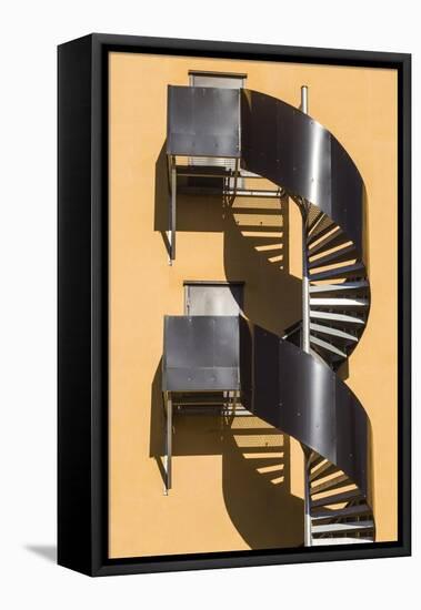 Sweden, Norrkoping, early Swedish industrial town, circular staircase-Walter Bibikow-Framed Stretched Canvas