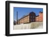 Sweden, Norrkoping, early Swedish industrial town, factory buildings and waterfall-Walter Bibikow-Framed Photographic Print