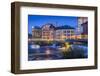 Sweden, Norrkoping, early Swedish industrial town, factory buildings, dusk-Walter Bibikow-Framed Photographic Print