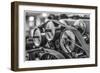 Sweden, Norrkoping, former mill town, 19th century cloth loom pulleys-Walter Bibikow-Framed Photographic Print