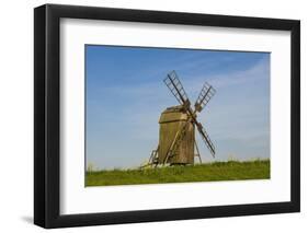 Sweden, Oland Island, Lerkaka, antique wooden windmills-Walter Bibikow-Framed Photographic Print