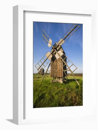 Sweden, Oland Island, Lerkaka, antique wooden windmills-Walter Bibikow-Framed Photographic Print