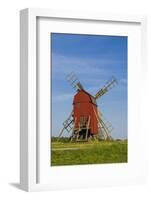 Sweden, Oland Island, Storlinge, antique wooden windmills-Walter Bibikow-Framed Photographic Print