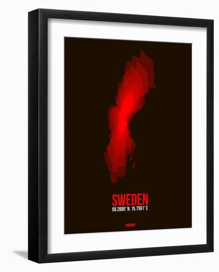 Sweden Radiant Map 1-NaxArt-Framed Art Print
