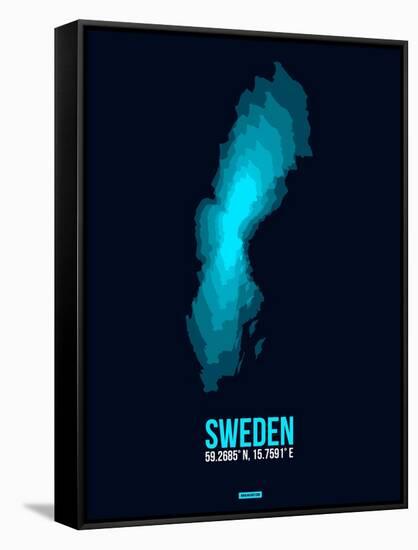 Sweden Radiant Map 2-NaxArt-Framed Stretched Canvas