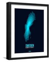Sweden Radiant Map 2-NaxArt-Framed Art Print