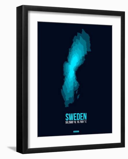 Sweden Radiant Map 2-NaxArt-Framed Art Print