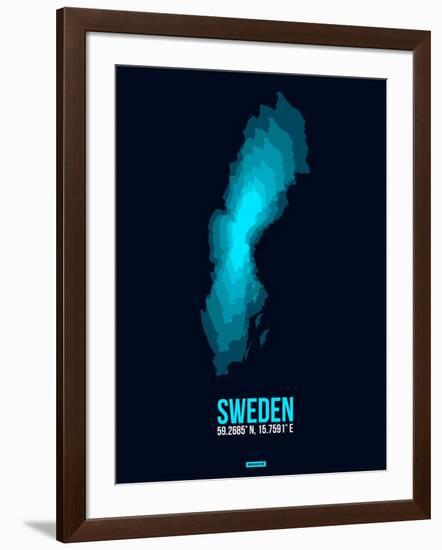 Sweden Radiant Map 2-NaxArt-Framed Art Print