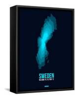 Sweden Radiant Map 2-NaxArt-Framed Stretched Canvas