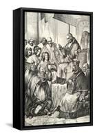 Sweden's Queen Christina Bowing to Priest-null-Framed Stretched Canvas