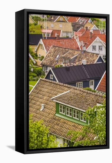 Sweden, Scania, Arild, high angle village view-Walter Bibikow-Framed Stretched Canvas