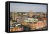 Sweden, Scania, Malmo, Inre Hamnen inner harbor, elevated skyline view-Walter Bibikow-Framed Stretched Canvas