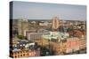 Sweden, Scania, Malmo, Inre Hamnen inner harbor, elevated skyline view-Walter Bibikow-Stretched Canvas