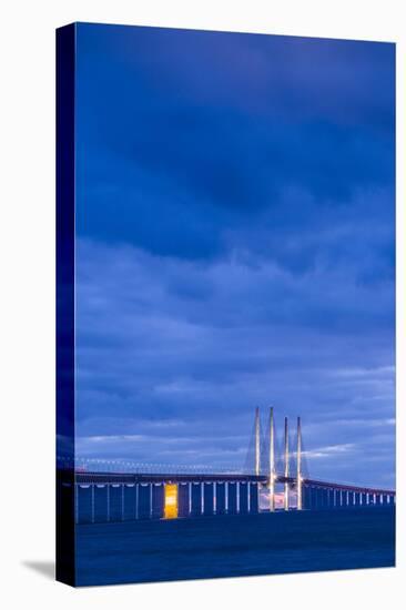 Sweden, Scania, Malmo, Oresund Bridge, longest cable-tied bridge in Europe-Walter Bibikow-Stretched Canvas