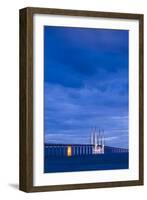 Sweden, Scania, Malmo, Oresund Bridge, longest cable-tied bridge in Europe-Walter Bibikow-Framed Photographic Print