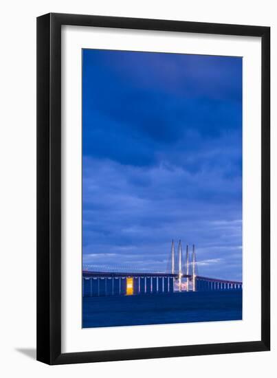 Sweden, Scania, Malmo, Oresund Bridge, longest cable-tied bridge in Europe-Walter Bibikow-Framed Photographic Print