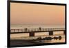 Sweden, Scania, Malmo, Riberborgs Stranden beach area, pier at sunset-Walter Bibikow-Framed Photographic Print