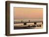 Sweden, Scania, Malmo, Riberborgs Stranden beach area, pier at sunset-Walter Bibikow-Framed Photographic Print