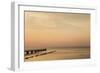 Sweden, Scania, Malmo, Riberborgs Stranden beach area, pier at sunset-Walter Bibikow-Framed Photographic Print