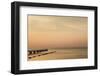 Sweden, Scania, Malmo, Riberborgs Stranden beach area, pier at sunset-Walter Bibikow-Framed Photographic Print