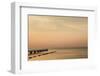 Sweden, Scania, Malmo, Riberborgs Stranden beach area, pier at sunset-Walter Bibikow-Framed Photographic Print