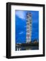 Sweden, Scania, Malmo, Turning Torso building, designed by architect Santiago Calatrava, 2005, dusk-Walter Bibikow-Framed Photographic Print