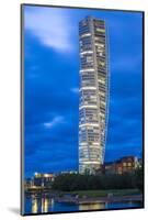 Sweden, Scania, Malmo, Turning Torso building, designed by architect Santiago Calatrava, 2005, dusk-Walter Bibikow-Mounted Photographic Print